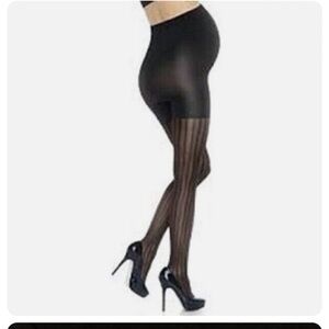 Spanx Assets Mama Stripe Tights, Maternity Black Size 1 A Shapes/Firms 873M